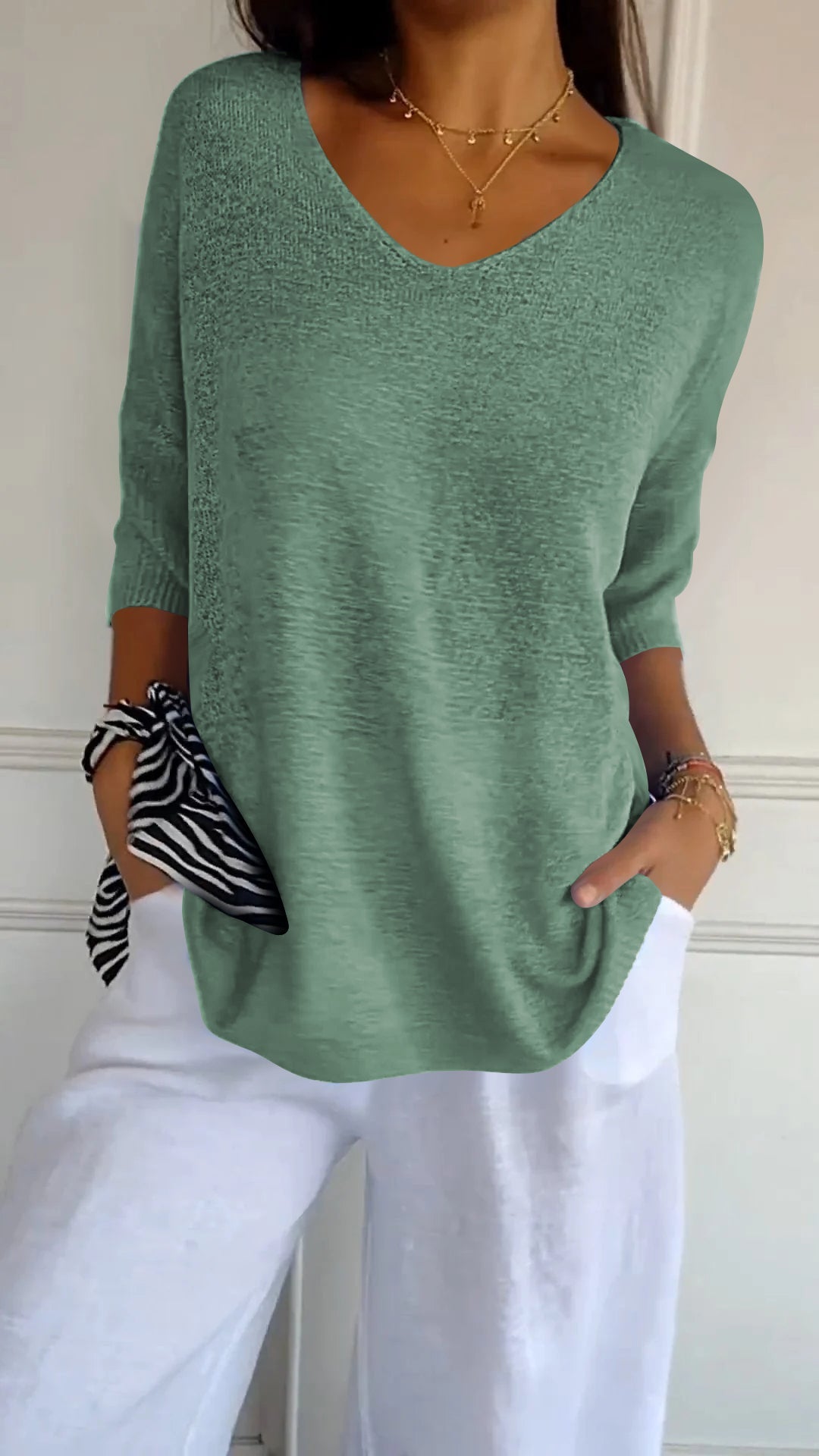 Laurienne | Top casual con scollo a V