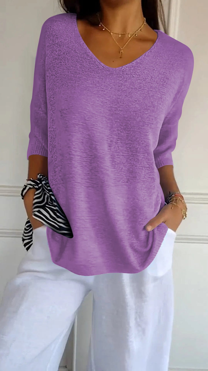Laurienne | Top casual con scollo a V