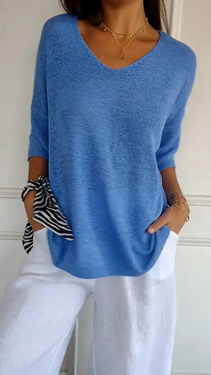 Laurienne | Top casual con scollo a V