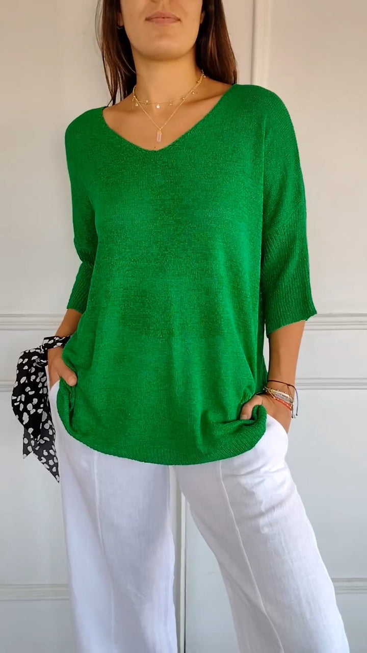 Laurienne | Top casual con scollo a V