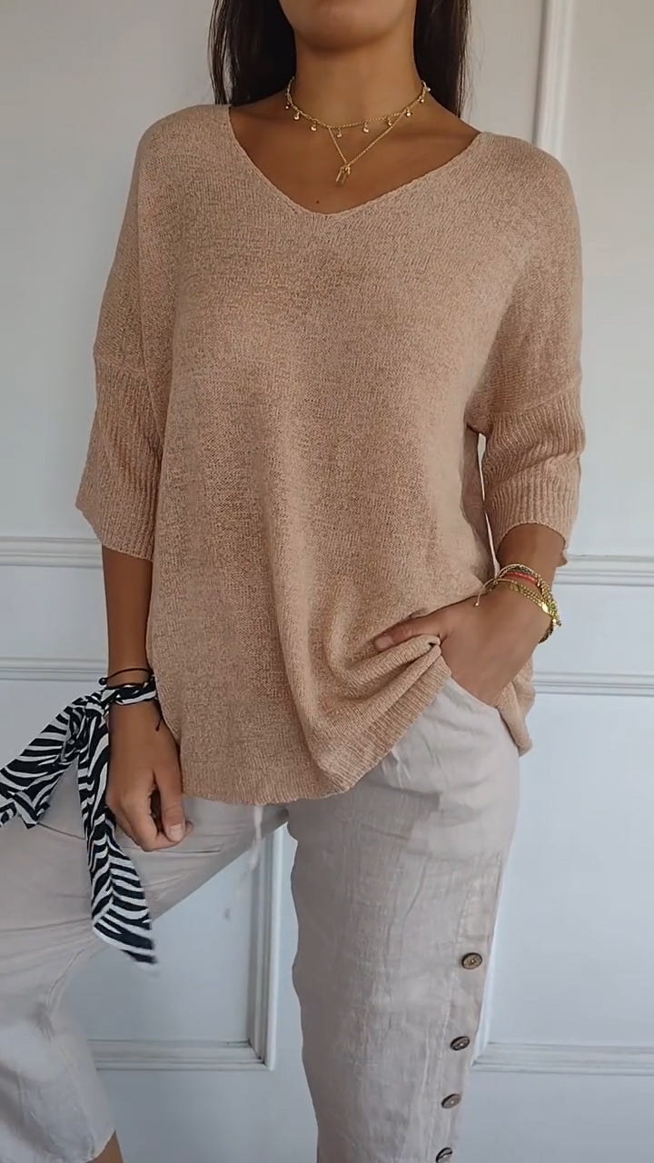 Laurienne | Top casual con scollo a V