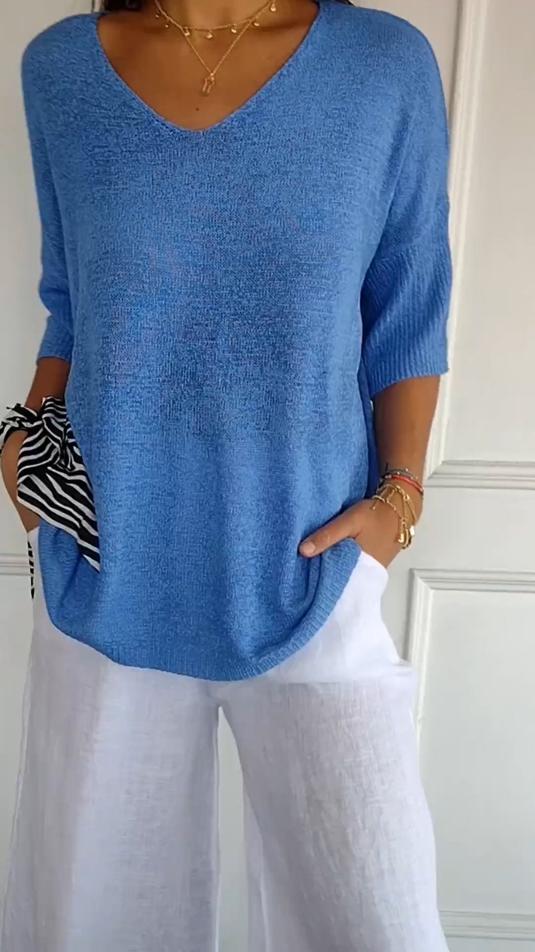Laurienne | Top casual con scollo a V